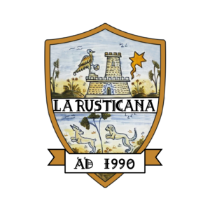 "Logo del Ristorante Pizzeria La Rusticana dal 1990".